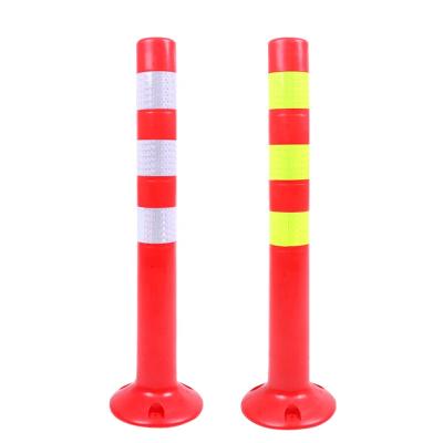 China Red Color Column 70cm High Flexible Flexible Plastic PE Warning Bollard for sale