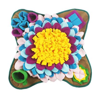 China Dual Use Breathable Pet Sniffing Bowl Sniffing Mat Puzzle Hidden Food Training Dog Blanket Sniff Mat for sale