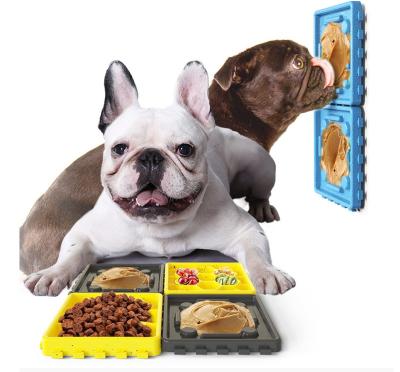 China Stored Dog Lick Pad Amazon Silicone Pet Food Utensils Suction Cup Lick Mat Slow Food Pad Clog Prevention Slow Food Bowl Dog Lick Pad for sale