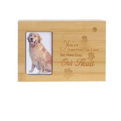 China Stored Pet Urn Wooden Box Pet Urn Can Put Photo Ashes Collection Memorial Box Wooden Urn for sale