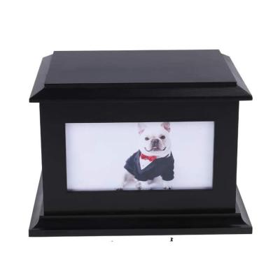 China Stored Wooden Cat Dog Urn Pet Ashes Pet Burial Supplies Wooden Box Pet Casket Funeral Box for sale