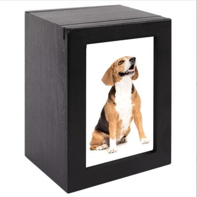 China Stored Pet Urn for Dog or Cat Ashes Cremation Keepsake for Living Room Ashes Pet Mahogany Box for sale