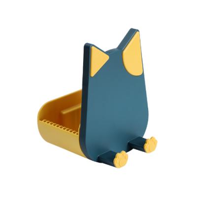 China Wall Mounted Cat Ear Pot Shape Cover Rack Household Shelf Kitchen Storage Rack for sale