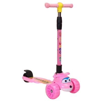 China Super PP+steel sliver new product cartoon wings three-in-one kids scooter folding with music for 2-6 years old top grade hot sale for sale