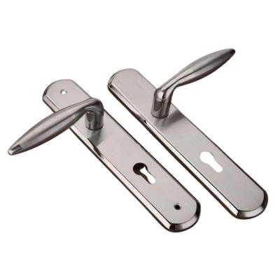 China Modern Simple Stainless Steel Door Handle Lock With Plate for sale