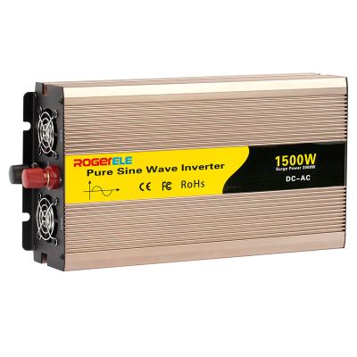 China 1500W/1.5KW 1500 Watt 12V/24V/48V DC to AC 110V/120V/220V/230V Pure Sine Wave Solar Power Inverter 320*180*78mm for sale