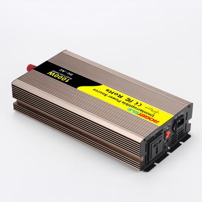 China 1000W 12v 24v dc to ac 110v 230v pure sine wave inverter with charger rep 395*180*80 for sale