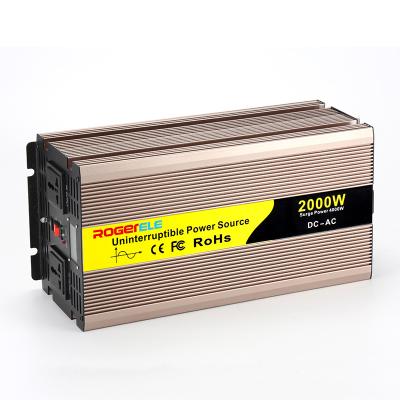 China 2000W 12v 24v dc to ac 110v 230v pure sine wave inverter with charger rep 396*180*130 for sale