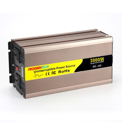 China 3000W 12v 24v dc to ac 110v 230v pure sine wave inverter with charger rep 396*180*130 for sale