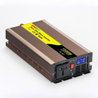 China Portable Appliance DC 12v 24v 48v 1500w Pure Sine Wave Car Power Inverter Off-Grid Power Inverter for sale