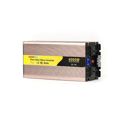 China Aluminum Alloy 12VDC 24VDC 48V AC 110V AC 4000W Volt DC 220 Volt 4000 Watt Pure Sine Wave Inverter for sale