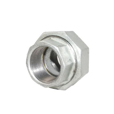 China Steam Malleable Iron Pipe Fittings Union 2 Corner Six Inch NPT Galvanized Malleable Iron for sale