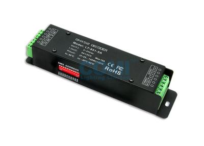 Chine 5 | décodeur de cv RVB DMX de contrôleur de 24V 15A LED avec la prise verte de terminal DMX512 à vendre