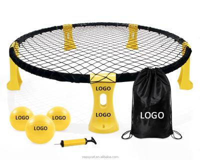 China Competition Customized Logo Indoor Outdoor Back Yard Roundnet Ball Game Beach Sports Throw Game Set 3 Ball Kit With Backpack for sale