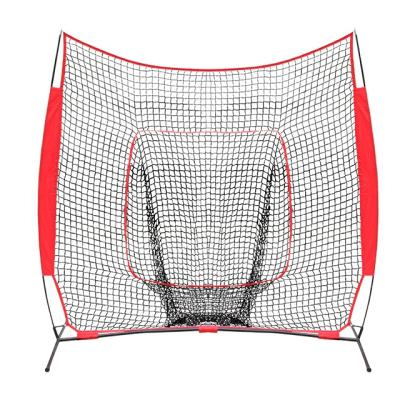 China Durable And Easy To Carry 2021 Portable Large Nylon Cage Hitting Throwing Practices Baseball Net Hitting Batting Batting 7ft x 7ft Baseball Net for sale