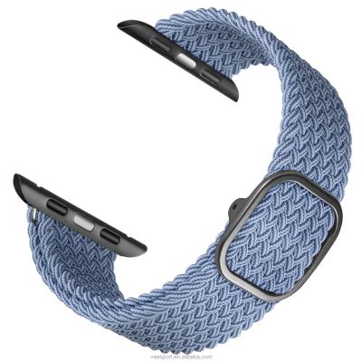 China Blue Leisure Stainless Steel Buckle Band Watches Sport Luxury Woven Watch Band Men Women Wrist Watch Strap For Apple Watch iWatch for sale