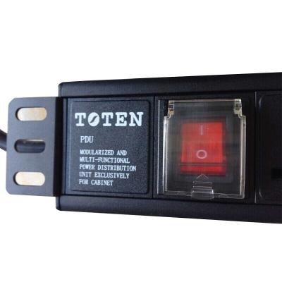 China TOTEN PDU socket cabinet 8-bit 16A industrial standard power 3m wire with aluminum alloy plug-in board for sale