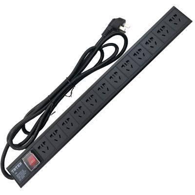 China TOTEN Network Cabinet Switch Cabinet PDU Socket Standard Rack 12port 16A 19 Inch 12 Port 16 a Standard Grounding Black Accept for sale