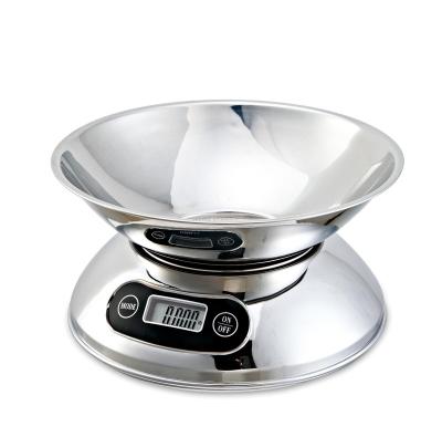 China With Scale Tray 5kg Stainless Steel Electronic Kitchen Scale Detachable Weighing Bowl EK15B for sale