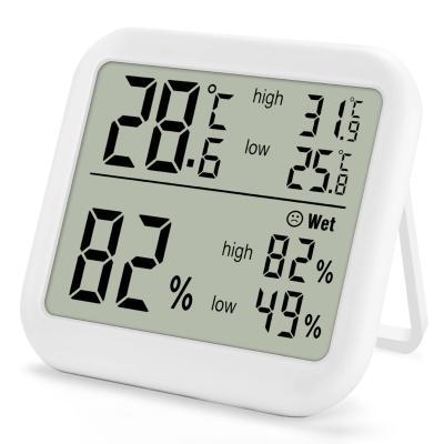 China Newest fashion large screen digital temperature and humidity meter with maximum and minimum indoor temperature and humidity display for sale