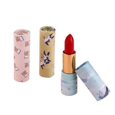 China Handmade Lip Packaging Empty Lip Balm Paper-like Tube Round Lipstick Paper Cosmetic Tube Container Refillable Lipstick Bottle for sale