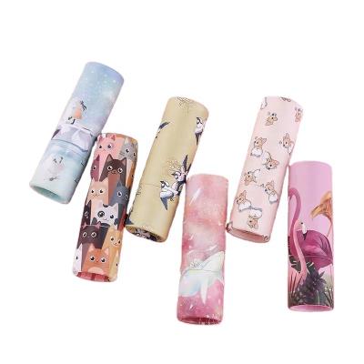 China Custom paper packaging handmade paper cylinder lip boxes cardboard box tubes lip gloss tube containers lip packaging boxes for sale