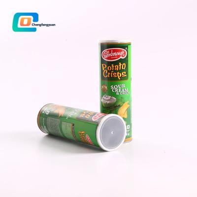 China Recycled Materials Factory Price Cylinder Tubes Super Food Customized Coffee Chips Craft Paper Container for sale