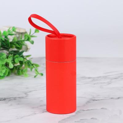 China Handmade Luxury Recycled Round Paper Cardboard Tubes Package Paper Tube For Gift Packaging With Rope Handle for sale