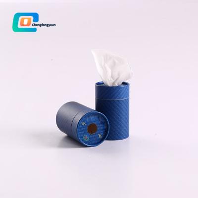 China Biodegradable eco-friendly custom paper packaging box for fancy round tissue paper cylinder paper tube for household products for sale