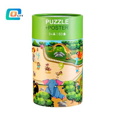 China Biodegradable Manufacturer Custom 1000 Piece Jigsaw Puzzle IQ Paper GAMES For Adult Children Toy Kraft Paper Tube Educational Packaging for sale