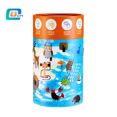 China Cartoon Toy Factory Direct OEM ODM 63 Pieces Tubes Colorful Paper Animal Fun Jigsaw Educational Puzzle Toy for Kids School and Families for sale