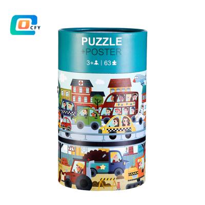 China CFY Eco-Friendly Develop Children's Ability DIY Custom 100PC Puzzle Improve Children's Manual Ability Learning Jigsaw Toy Fun Paper Puzzles for sale