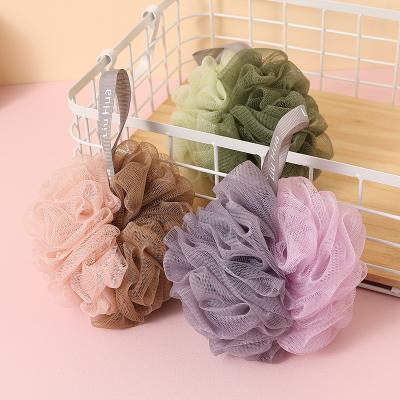 China Hot Sale 50g Custom Logo Shower Mesh Clean Exfoliating Natural Sponge Loofah Body Scrubber Bath Sponge for sale