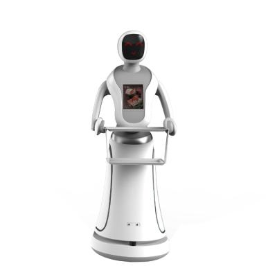 China Hotel Artificial Humanoid Robot Waiter Serving Robotic Life Size Robot For Restaurant for sale