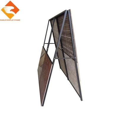 China Cheap Eco - Friendly / Durable Stone Slab Display Rack Metal Tile Double Sided Display Rack for sale