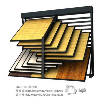 China Easy Stone Wooden Wallpaper Floor Display Rack Ceramic Tile Shelves for sale