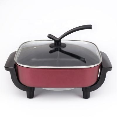 China 2 flavors high quality aluminum non stick electric cooker grill pan with got pot for sale for sale