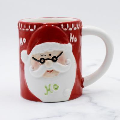 China Christmas Ceramic Coffee Mug Personalized Christmas Ceramic Mug With Santa Claus Funny Design for sale