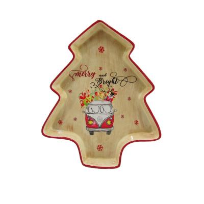 China Wholesale Interesting Design Disposable Christmas Tableware Food Decal Dish For Home Party for sale