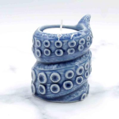 China Modern high quality ocean style ceramic candle holder for home decoration for sale