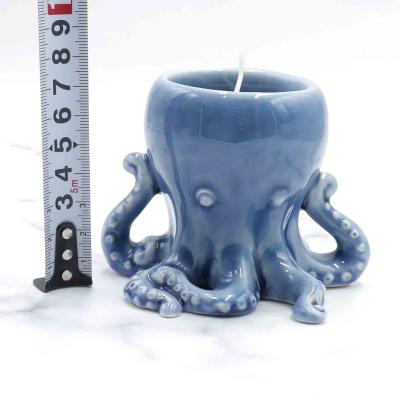 China Best Quality Modern Octopus Relief Form Glazed Porcelain T-light Holder for sale