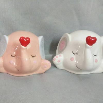 China Europe Ceramic Coin Bank Elephant Shaped Piggy Toy Animated Money Bank Safe Box for sale