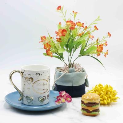 China 2021 Viable Hot Ceramic Mug With Metal Handle Color Sublimation Ceramic Milk Mug for sale