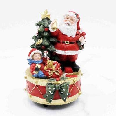 China Europe Christmas Gift Resin Creative Santa Claus Jewelry Music Box For Girl for sale