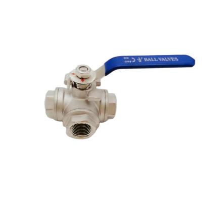 China General Zhejiang Direct Supply DN15 Full Port High Pressure Female Threaded SS 304 Three Way Ball Valve for sale