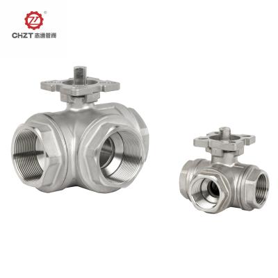 China general china ball valve manufacturer 3 inch stainless steel 3 way ball valve CF3M CF8M for sale