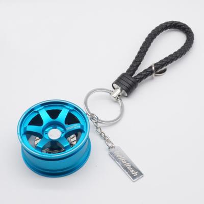 China Metal Customized Hook Tire Metal Wheel Car Part Aluminum Alloy Ring Key Chain for sale