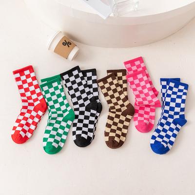 China Antibacterial Pure Basketball Sports Decoration Shoes Checkerboard Cotton Long Free Shipping Socks for sale