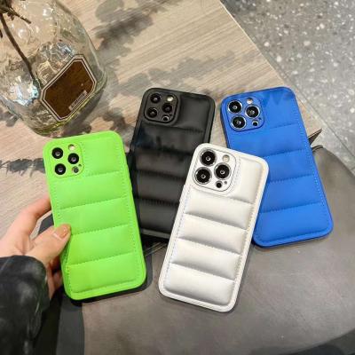 China Wholesale Shockproof TPU Down Coat Jacket Leather Cell Phone Case For iphone XS XSMAX 11 12 13 pro max for sale