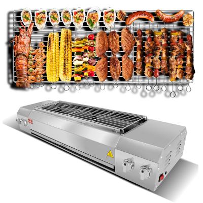 China Easily Assembled BBQ Grill Smokeless Ceramic Countertop Gas Heater Plate On Both Side With Fan For Sale for sale